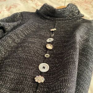 PUR  Cowl Neck Sweater with Button Details